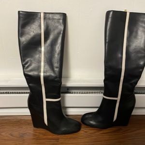 Calvin Klein wedge knee high boots